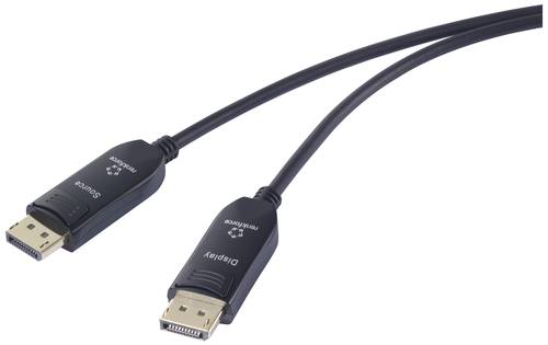 Renkforce Glasfaser / DisplayPort Anschlusskabel DisplayPort Stecker, DisplayPort Stecker 20.00m Schwarz RF-6117770 8K UHD