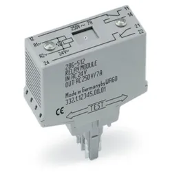 Wago 286-312/004-000 Relaismodul,Eingangsnennspannung DC 24 V,2 Wechsler,grau 286312004000