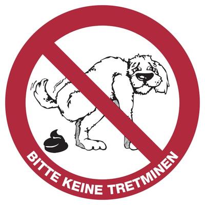 Verbotsschild, Bitte keine Tretminen, Aluminium, Ø 200 mm - praxisbewährt - 200x0.45 mm Aluminium geprägt