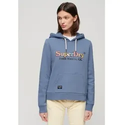 Superdry für Damen. W2012116A Regenbogen Logo Sweatshirt blau (XS), Lässig, Baumwolle, Langarm