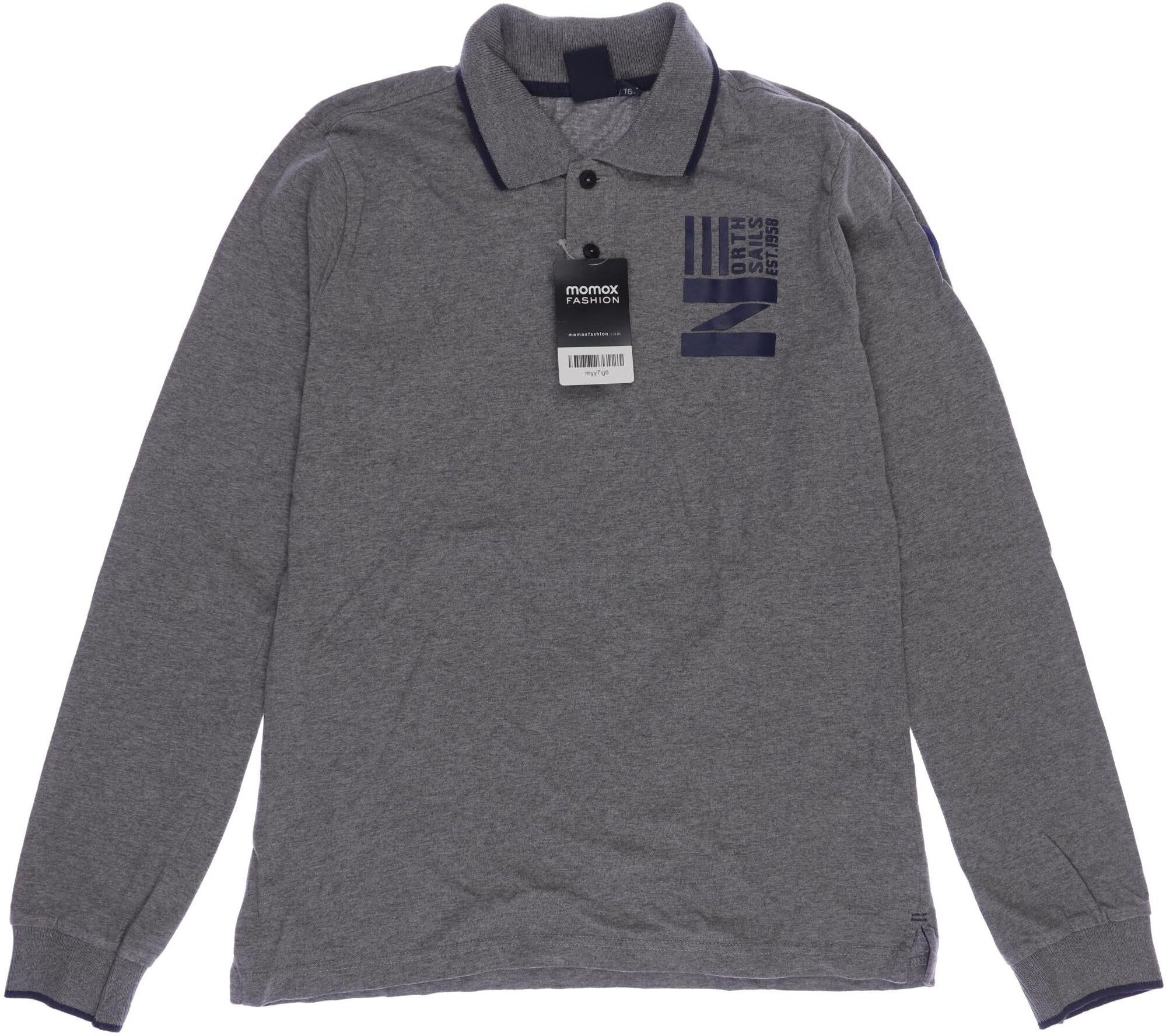 north sails Mädchen Poloshirt, Grau, Gr. EU 164, Baumwolle - Second Hand