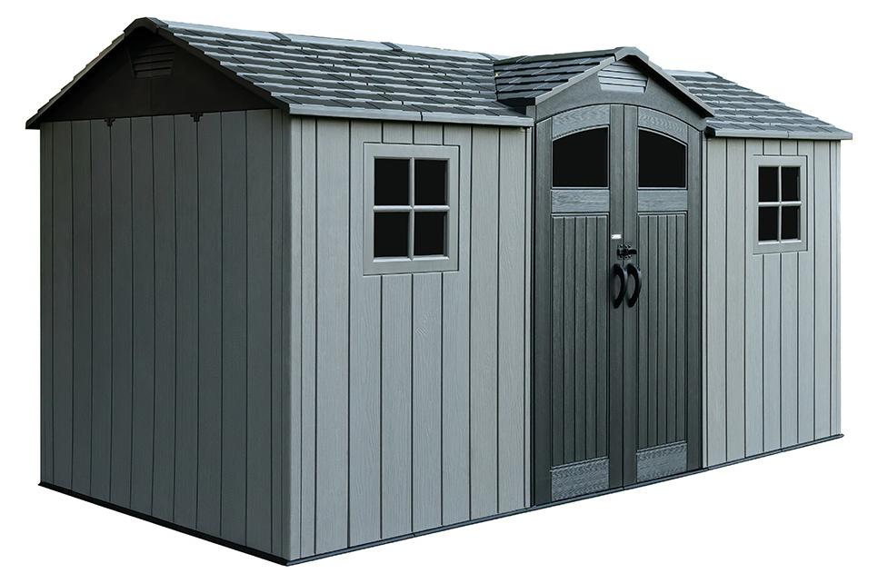 Lifetime Kentucky Kunststoff Gerätehaus mit Boden Dunkelgrau 2x4 m
