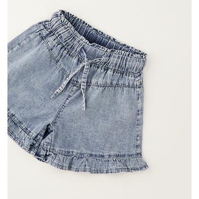 Shorts IDO "BABY GIRL SHORT", Mädchen, Gr. 110, EURO-Größen, denim marble effect, 100% Baumwolle, Hosen Shorts