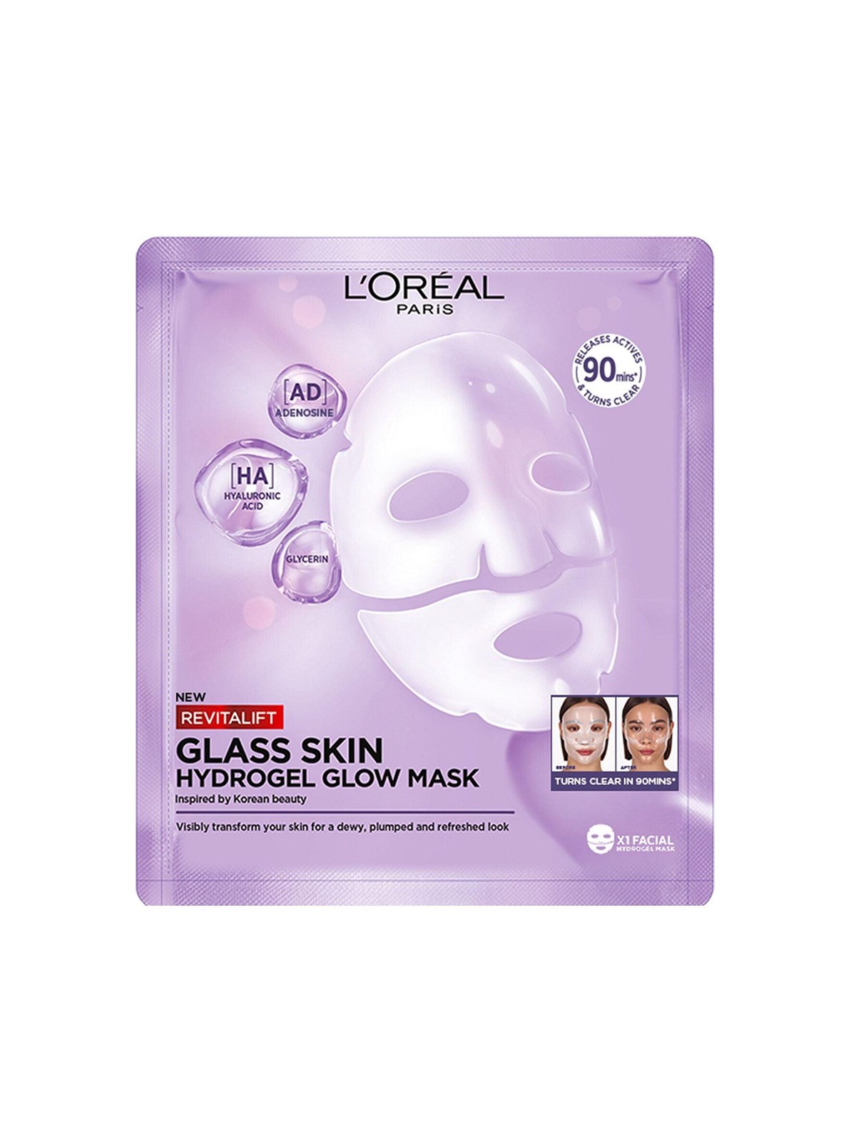 L'Oréal Paris Revitalift Filler Glass Skin Mask 23ml.- 1 pc