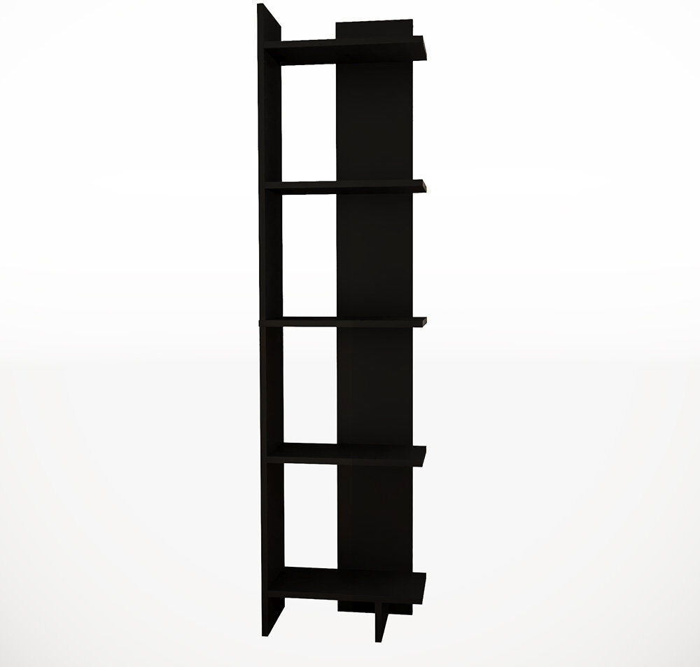 Wade Logan Regin 170cm H Tiered Corner Bookcase Black 170cm H X 45cm W X 22cm D