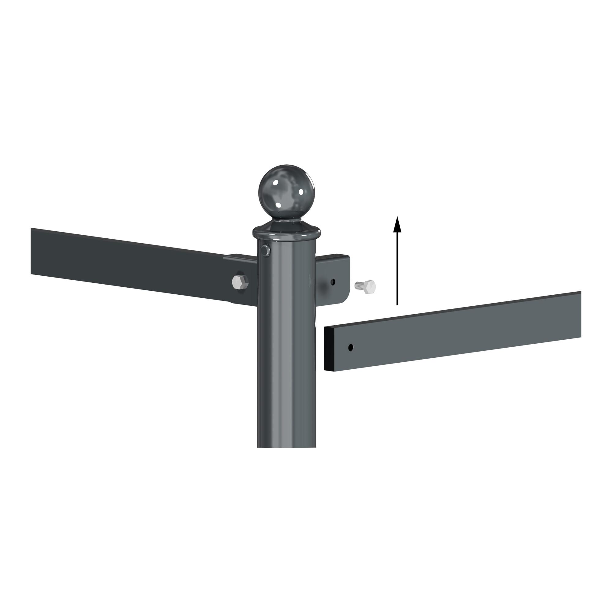 Schake Flachstahl 45X15mm für Barriere, System Länge:1000mm, beschichtet, RAL 6005 (40676B)