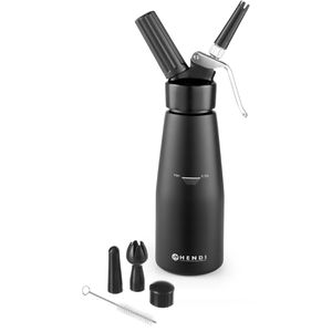 Hendi Sahnespender Kitchen Line 588420, 0,5 Liter, schwarz, 80 x 260mm, Aluminium
