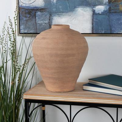 ARCILLA ELEMENTAL Beige Ceramic Wide Textured Vase