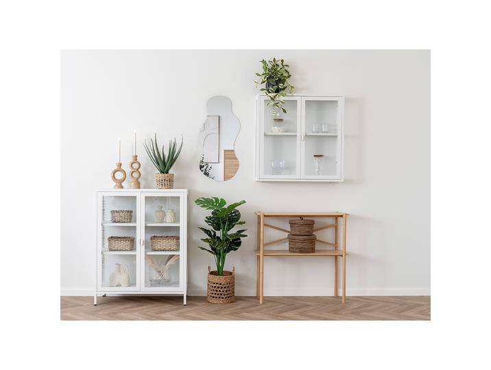 Vitrine suspendue Karukkan 80 x 80 x 18cm Blanc/Blanc