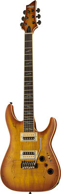 Schecter C-1 Exotic Spalted Maple SNVB Satin Natural Vintage Burst