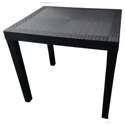 Gartentisch Bistrotisch Esstisch Rattan Optik Balkontisch 78x65x72cm Anthrazit