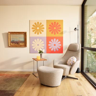 Felt Right Daisy Checker Dusk Wall Art   Sound Dampening Pinnable Tiles