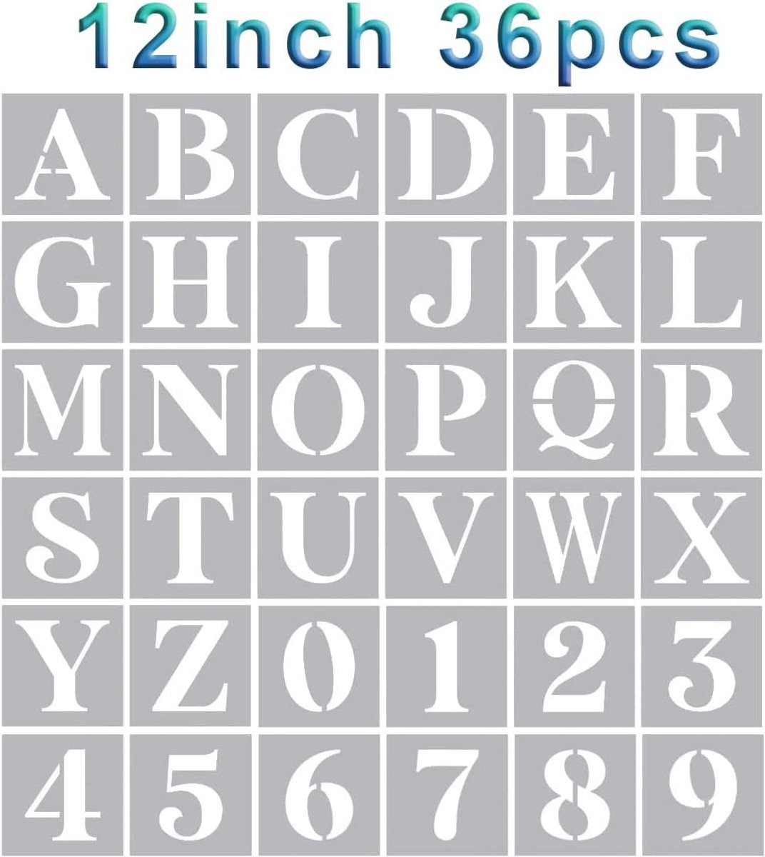 Herbruikbare letter en cijfer sjablonen voor muurdecoratie, 30 cm