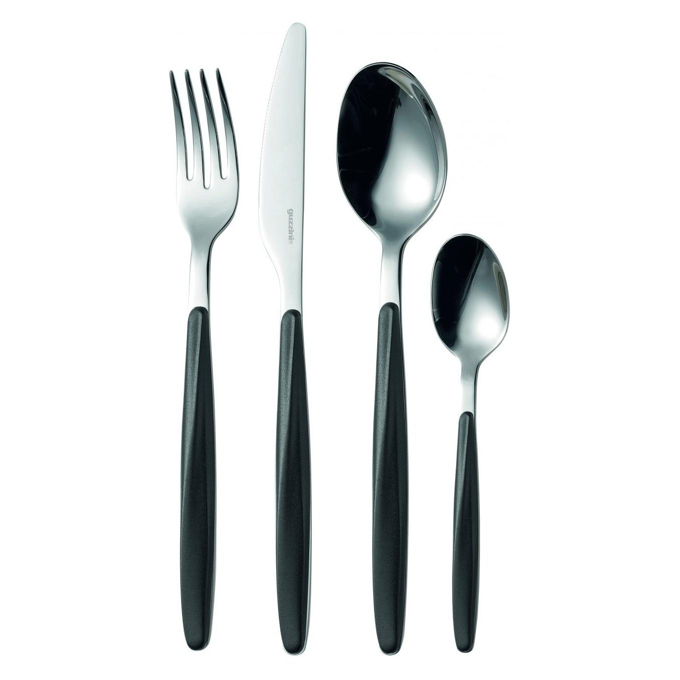 Guzzini 11070010 Besteckset 24-delig schwarz My Fusion (24 Stk., Besteck Set) (31337713)