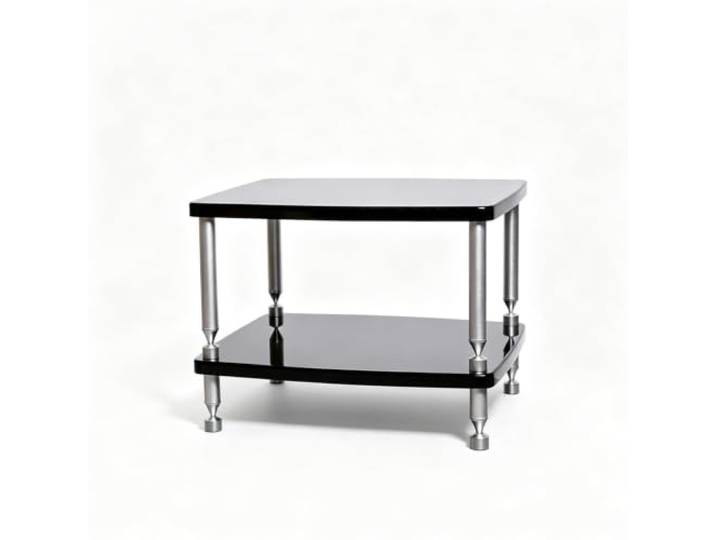 YHTCSXMD HiFi Rack with Separated Vibration-Reducing Structure Audio geräte rack with piano-finish wood shelves and aluminum columns, 1–4 Ebenen for HiFi-Geräte im Wohnzimmer