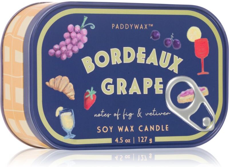 Paddywax Bistro Tin Bordeaux Grape bougie parfumée en métal 127 g