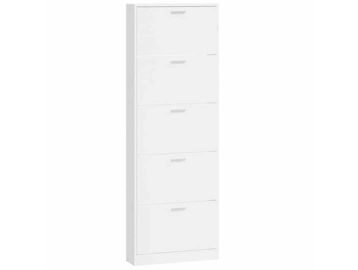 SALE d'hiver Etagère de séjour - Armoire à chaussure - Blanc brillant - 59x17x169cm - Bois ingénierie T1471