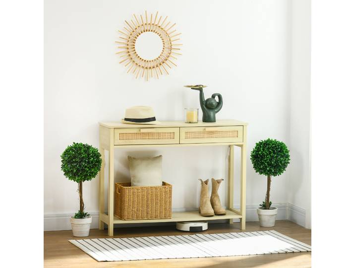 HOMCOM Lot 2 Arbres Buis Artificiels avec Pot 60cm Vert