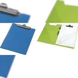 Klemmbrettmappe A5 PVC-Folie leinengeprägt blau