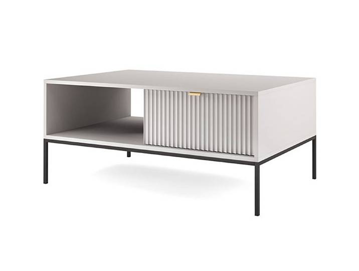 Feldmann-Wohnen Couchtisch Nova (mit Schubladen, moderne Optik, mit Schubladen), 104x68cm grau MDF