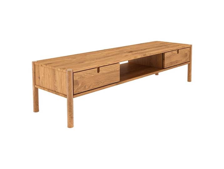 Lomadox Lowboard PORI-165, 160cm breit, Eiche massiv geölt, montierte Lieferung