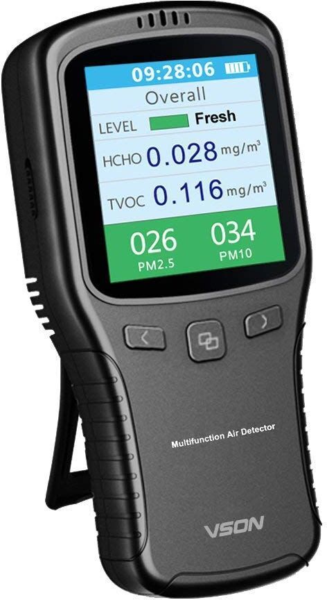 VSON Air Quality Monitor with Formaldehyde Detector, Temperature & Humidity Sensor, PM2.5/PM10 Tester for Office/Car ;PL, Used - Good