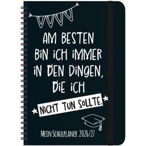 Korsch Schülerkalender 276527, Am Besten, Schuljahr 2026/2027, A5, mit Softcover, Ringbindung & Gummiband, 1 Woche = 2 Seiten