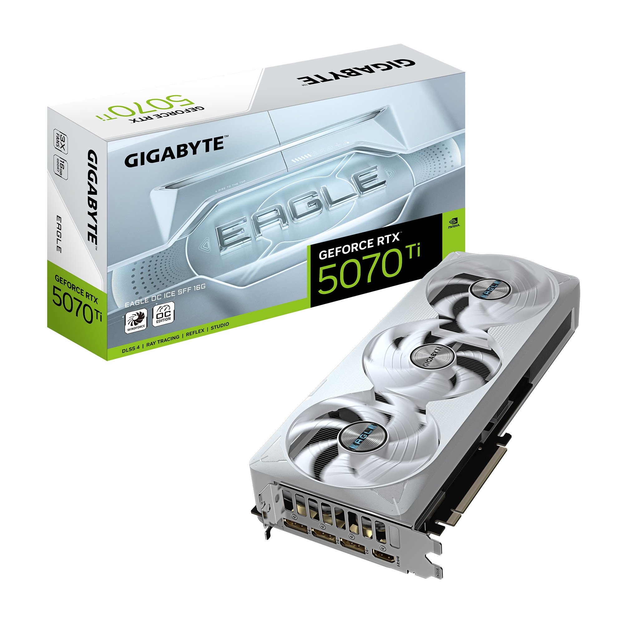 GIGABYTE GeForce RTX 5070 Ti EAGLE OC ICE SFF 16G Grafikkarte HDMI/DP GV-N507TEAGLEOC ICE-16GD