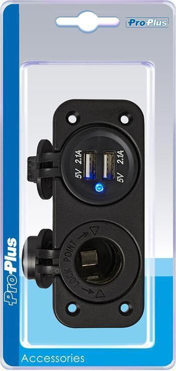 Pricenet Inbouwstopcontact met DIN-aansluiting en dubbele USB-poort type A (2x2100mA)