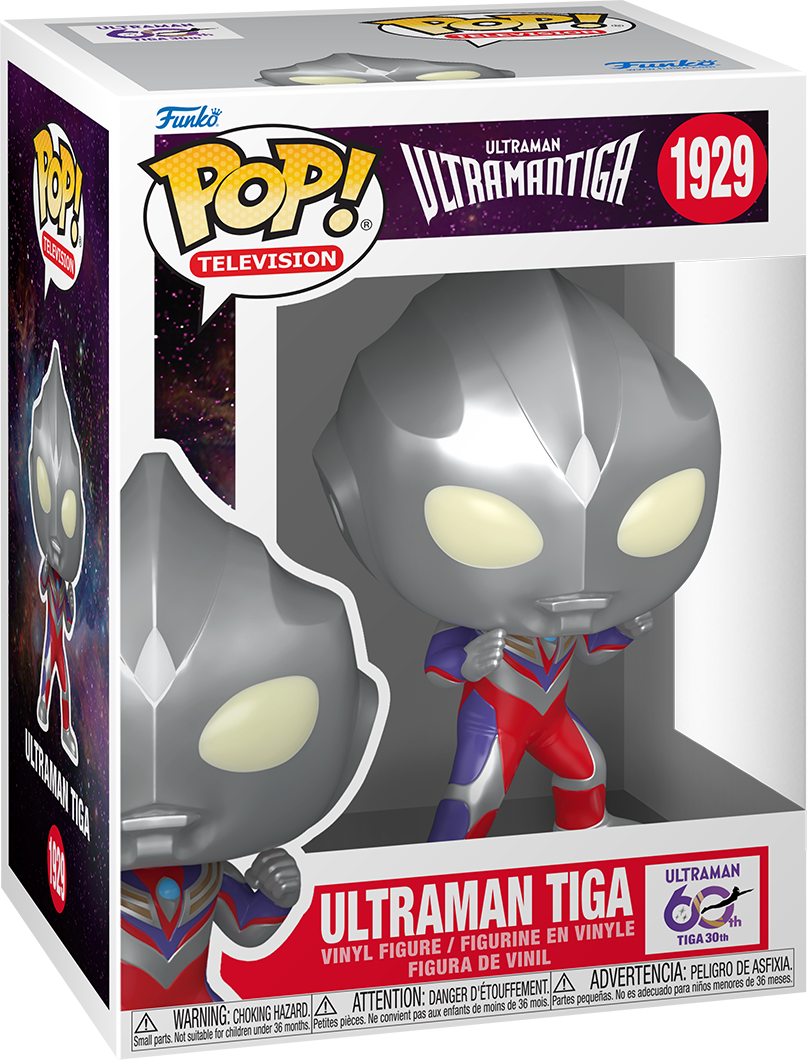 Funko Pop! Television Ultraman Tiga Vinyl Figure #1929 - Official Funko Collectable - 11.2 cm Tall - Silver, Red and Purple
