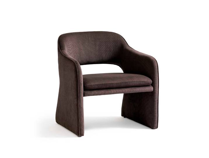 Plush Loungesessel, Modern Cord Braun