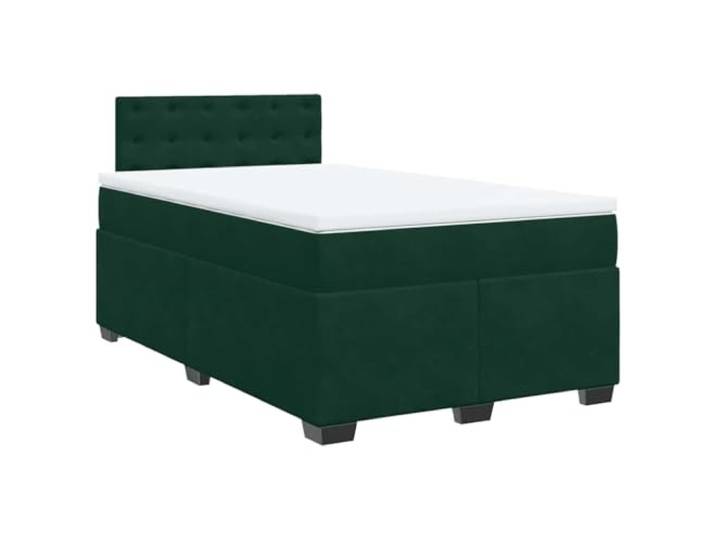 Makastle Boxspringbett mit Matratze Dunkelgrün 140x190 Samt Taschenfederkernmatratze