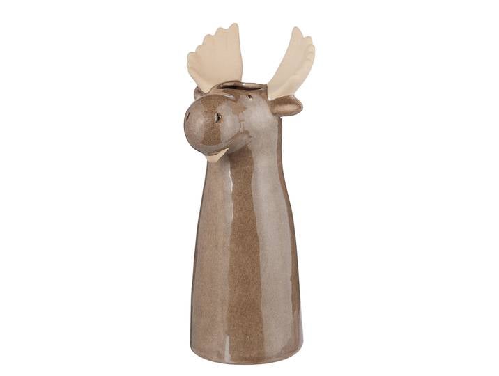 Vase Elch 12 x 28 x 13cm Braun/Braun