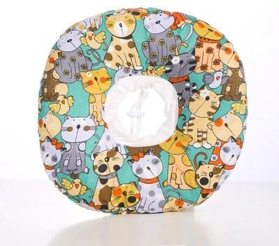 Uplift Essentials Soft Plush Cat Recovery Collar Adjustable Cushion Cone For Post Surgery Wound Healing style P l