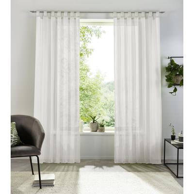 Gardine OTTO HOME "XANA mit Schlaufen, Topseller" Gr. 3, silber (silberfarben), B:145cm H:225cm, Voile, Polyester, Gardinen, Gardine, Bestseller, einfarbig, 1 Schal, pflegeleicht, preiswert