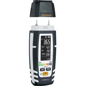 Laserliner Feuchtemessgerät 082.328A, DampMaster Plus, LCD, bis 10mm Messtiefe, Messung invasiv