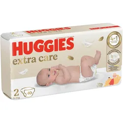 2x Huggies Extra Care (Monatsbox, 40 Stk.)