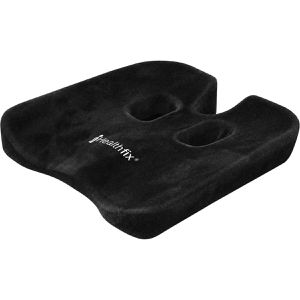Healthfix Orthopädisches-Sitzkissen Auto-Sitzkissen, schwarz, Steißbeinkissen, waschbar, mit Memory-Schaum