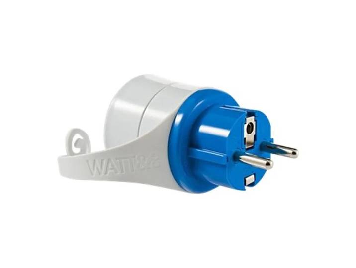 Watt &amp; Co Adaptateur de prise universel - Compatible avec les prises françaises et européennes - Bleu - France/Europe