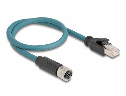 Delock 60076 RJ45 / M12 Netzwerk Adapter S/FTP 0.50m Türkis 1St.
