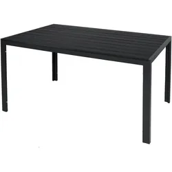 Mojawo, Gartentisch + Balkontisch, Gartengarnitur Sitzgarnitur 7-tlg. 150x90cm Non-Wood Anthrazit/Schwarz (150 x 90 x 74 cm)