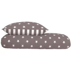 Schiesser Bettwäscheset Sterne - Feinbiber - 2-teilig - 135 x 200 cm - Taupe