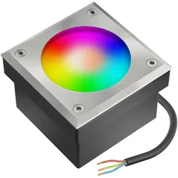 ledscom.de 1x LED Pflasterstein NEOLUM für außen, IP67, eckig, 10 x10cm, inkl. GX53 RGB Leuchtmittel, 670lm, Smart Home