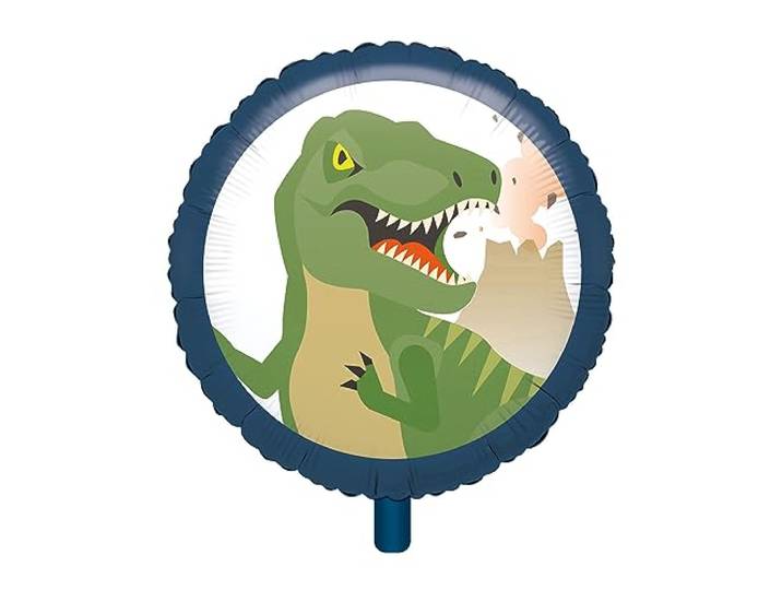 Amscan 3925201 folieballon Happy dinosaurus, blauw, groen, wit