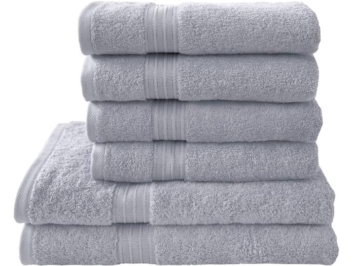 Handtuch Set DYCKHOFF Siena , grau (silbergrau), Obermaterial: 100% Baumwolle, Handtuch-Sets, Handtuch Set, in tollen Unifarben