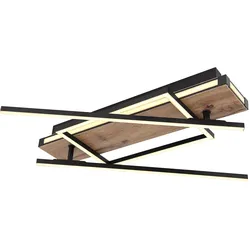 Deckenleuchte Deckenlampe Wohnzimmerlampe LED Holzoptik Dreh-Schwenkbar L 120 cm