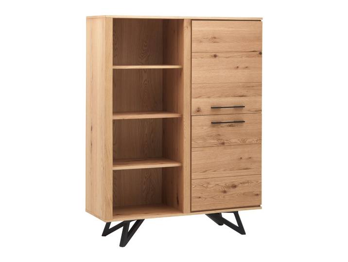 Highboard Emilio Eichefarben Echtholz/MDF