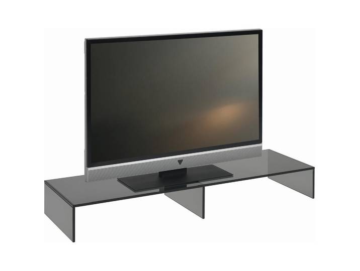 Xora Tv-Aufsatz, Grau, Glas, 110x14x35 cm, Wohnzimmer, TV Möbel, TV-Zubehör