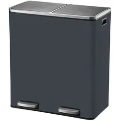 Kitchen Move Treteimer zur Mülltrennung MAJOR grau 60L Edelstahl Grau