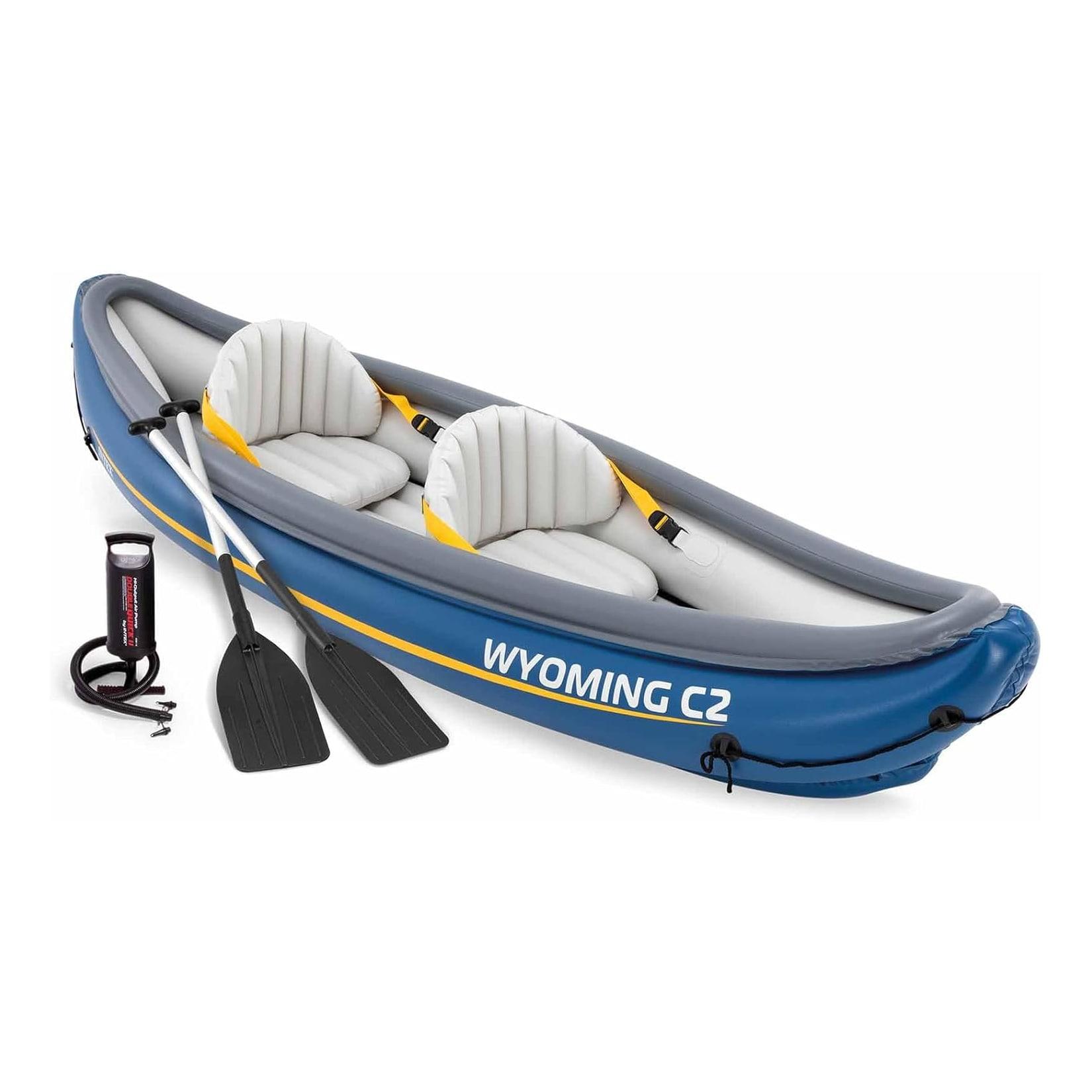 INTEX 68389N Kajak Wyoming C2 2-Personen Schlauchboot 302x89x53cm inkl. Paddel